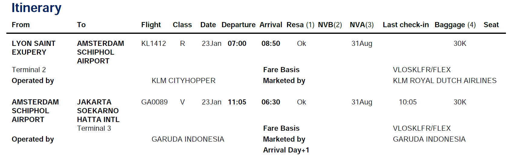 Ini rute penerbanganku yang seharusnya Lyon-Amsterdam-Jakarta